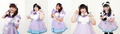 紫の制服は“ぽっちゃりめいど”（左から、おいも、白乃ありす、望月ごん、兎月ちろる、八宮まお）