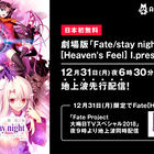 平成最後の大晦日に劇場版「Fate/stay night [Heaven's Feel]」第一章が日本初無料配信＆地上波初放送決定！